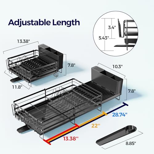 Large Dish Drying Rack, Expandable Dish Rack - Image 6