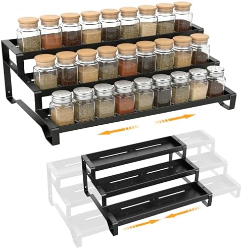 Spice Rack Organizer for Cabinet, 13-21.5" Expandable Spicy Shelf by PEEKUP