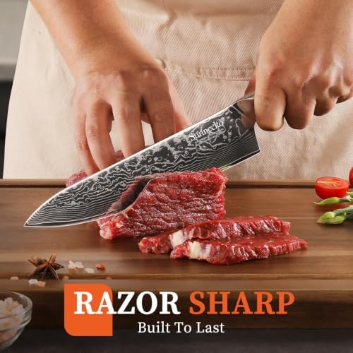 Sunnecko 8 Inch Japanese Damascus Chef Knife - Image 2