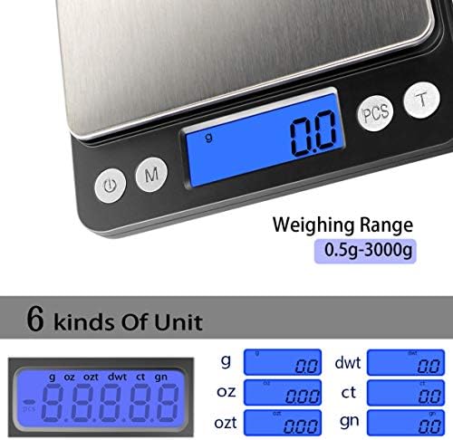 Fuzion Small Gram Scale 3000g, Digital Kitchen Food Scale, Gram and Ounce - Image 2