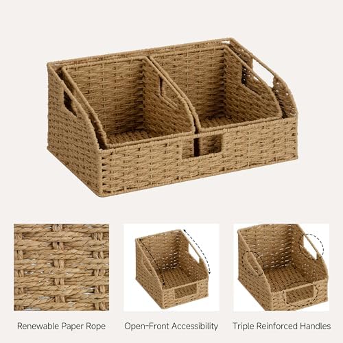 StorageWorks Paper Rope Shelf Basket, Pantry Storage Basket - Image 3