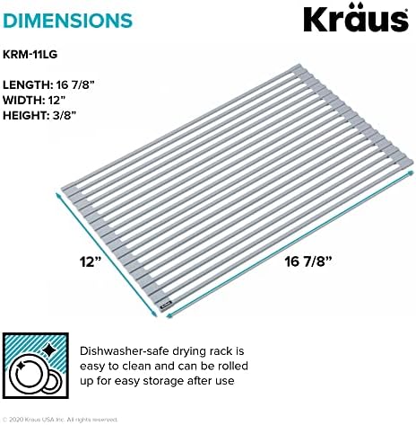 Kraus Multipurpose Workstation Sink Roll-Up Dish Drying Rack, Colander and - Image 5