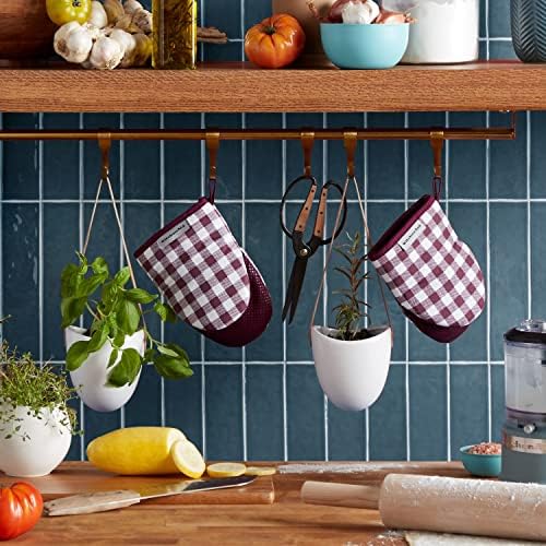 KitchenAid Gingham Mini Oven Mitt 2-Pack Set - Image 2