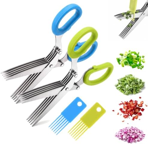 2027 New Herb Scissors with 5 Thickened Sharp Blades by Eosraffa