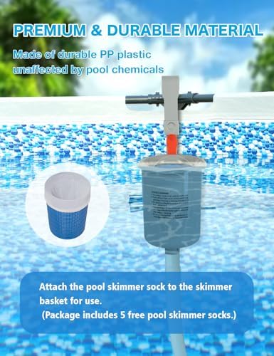 Above Ground Pool Skimmer with 5 Skimmer Socks, Wall Mount Surface Skimmer with - Image 5