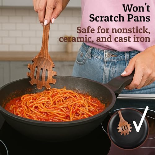 PriorityChef Premium Wooden Pasta Spoon - Image 2