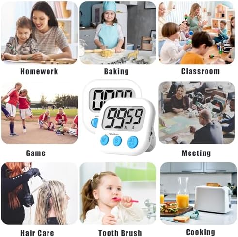 ZILLEEN Classroom Timer for Kids Teachers 6 Pack Digital Timers White - Image 5