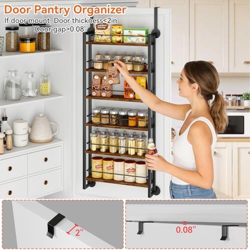 IBUYKE Over the Door Spice Organizer, Door or Wall Mount - Image 2