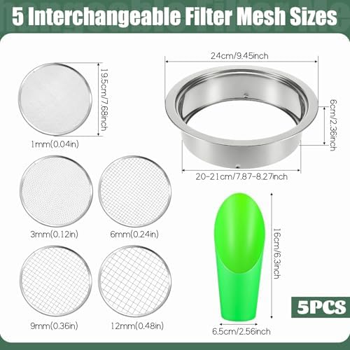 Soil Sieve Set Stainless Steel Garden Soil Sifter, Compost Mesh Sifter - Image 2