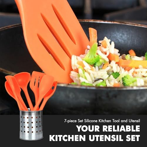 Chef Craft 7 Piece Silicone Kitchen Tool and Utensil Set - Image 5