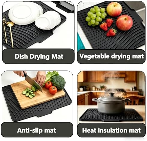EBIGIC Silicone Dish Drying Mat, 19.7"*17" Dish Drying Pad, Kitchen Accessories - Image 6