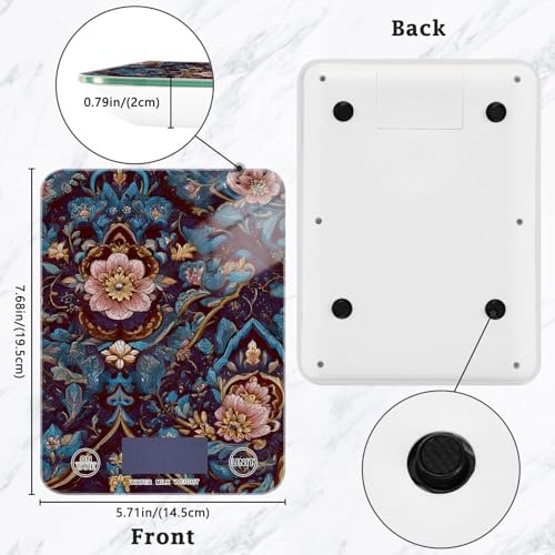 Classical Damascus Flower Food Kitchen Scale Digital Weight Grams and Ounces - Image 2