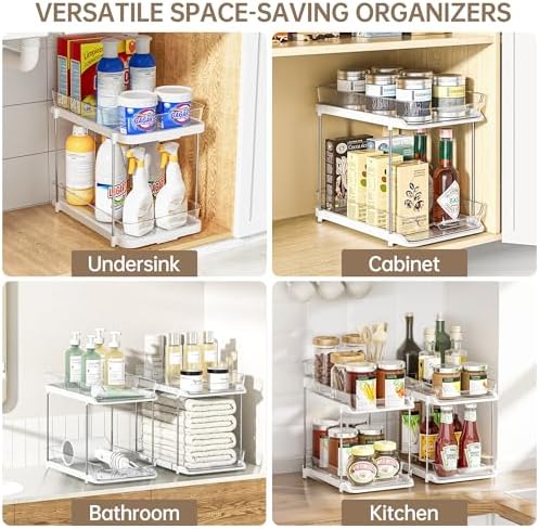 Delamu 2-Tier Multi-Purpose Bathroom Under Sink Organizers and Storage - Image 5
