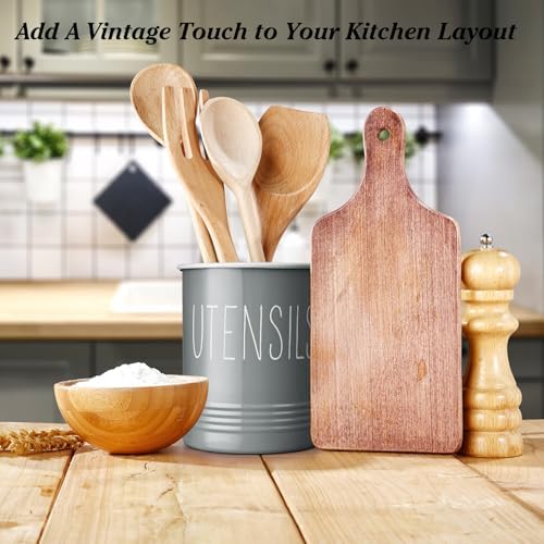 Bivvclaz Gray Kitchen Utensil Holder, 6.7" Utensil Holder - Image 5
