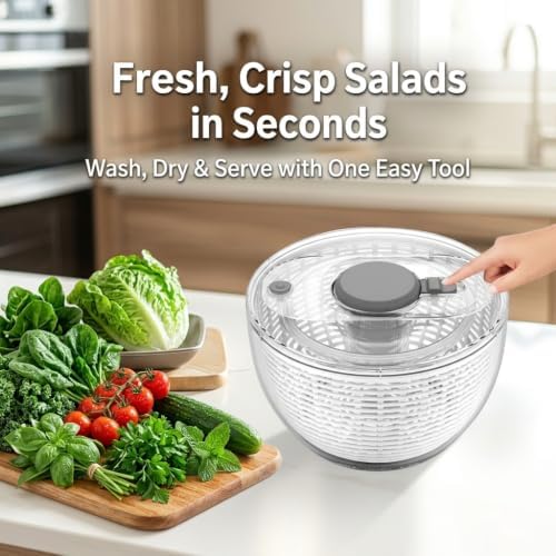 Large 3.6 L Salad Spinner with BPA-Free Bowl - Image 7