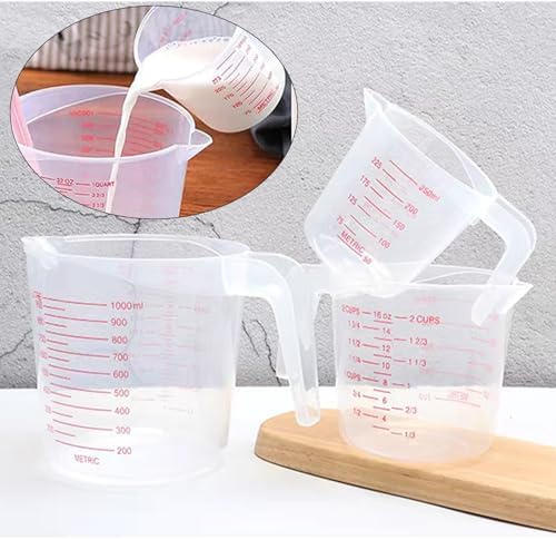 Unbreakable Plastic Measuring Cups 6 Piece Food-Grade Measuring Jugs, - Image 4