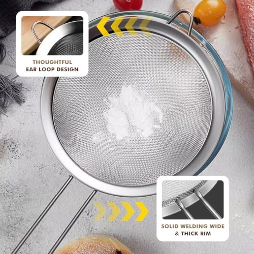 NileHome 3 Piece Stainless Steel Mesh Strainers - Image 4