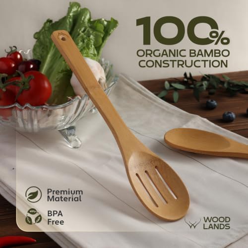 7PCS Carbonized Bamboo Wooden Spoons - Image 2