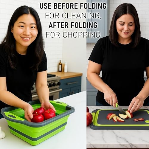 SSKT 3-in-1 Collapsible Cutting Board – Multifunctional Kitchen Sink Tub Basin - Image 4