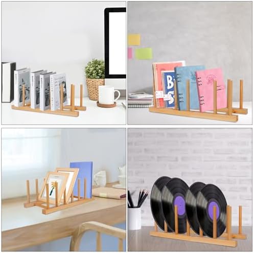 SAMEBUTECO Bamboo Wooden Dish Racks Plate Stand Holder Vertical Drainer Kitchen - Image 4