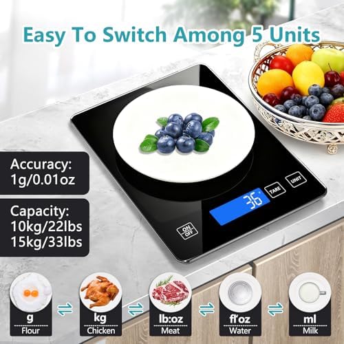 Food Kitchen Scale, Digital Food Scale 33lb/15kg Digital Kitchen Scale - Image 3