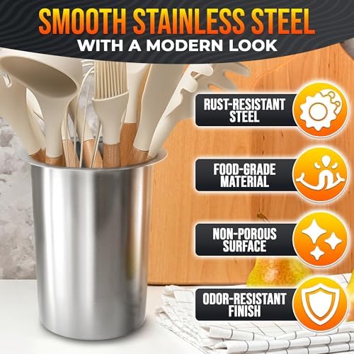 Reluen Stainless Steel Utensil Holder - Image 3
