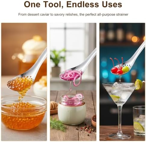 3 Pcs Spherification Spoon, 304 Stainless Steel Small Slotted Spoon - Image 4