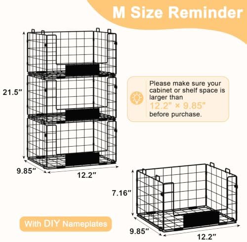 3 Pack XL Stackable Wire Baskets - Image 2