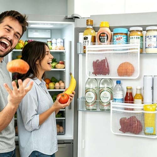 3PCS Refrigerator Door Organizer Set, Fridge Hanging Mesh Bag by WelcometoMOANLMYWeprovideyouqualityproductsandservices