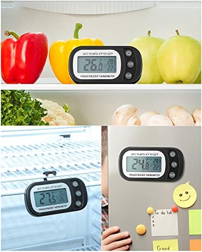 Frienda 4 Pcs Black Fridge Thermometer Refrigerator - Image 6