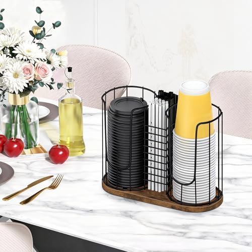 Coffee Cup Holder for Countertop, Plastic Cup and Lid Dispenser - Image 6