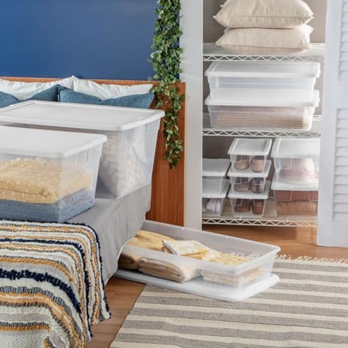 Sterilite Storage Box, Stackable Plastic Container Home Organizer, 28 Qt - Image 4