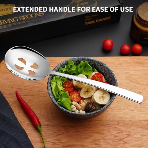 4 Piece Serving Spoons Set, 9.2-Inch Includes 2 Large, 2 Slotted - Image 5