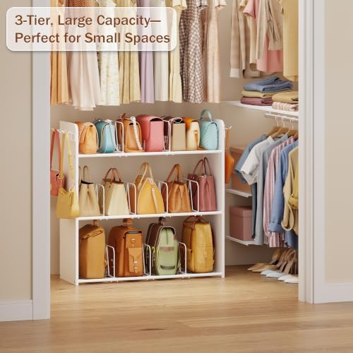 3-Tier Purse Organizer for Closet, Purse Rack Stand - Image 2