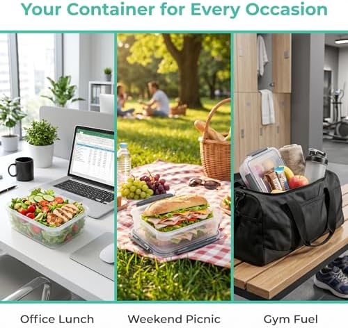 YORY 5cup Plastic Food Storage Containers - Image 7