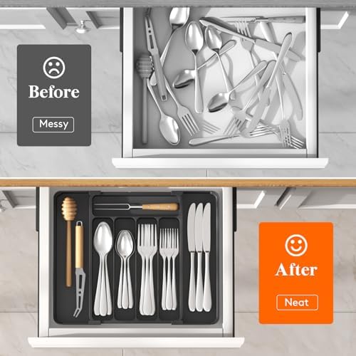 Lifewit Silverware Organizer for Drawer, Expandable Utensil Tray - Image 6