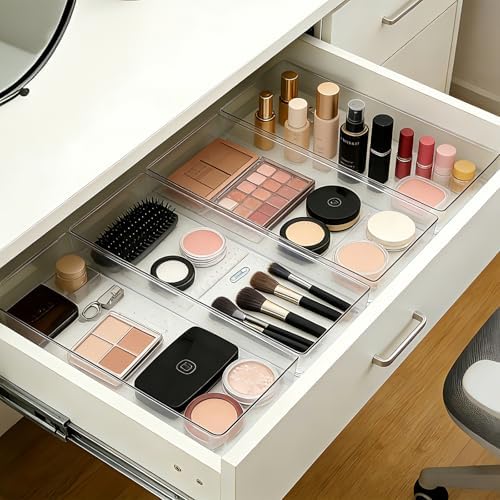 Manalete 30 Pcs Clear Plastic Drawer Organizer, Makeup & Vanity Organizer - Image 5