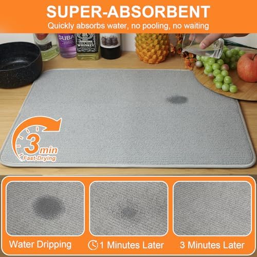 Dish Drying Mat 24 x 17 in, Large Microfiber Drying Mats - Image 4