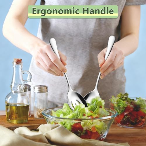 E-far Large Serving Spoons Set of 4, Stainless Steel Serving Utensils Set - Image 3