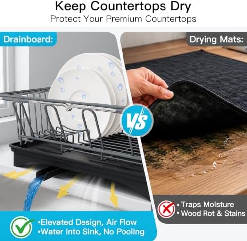 JASIWAY Gray Dish Drying Rack in Sink - Image 5