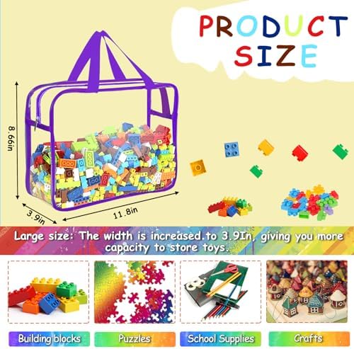 6 Colors Large Toy Storage Bags Reusable Clear Toy Organizer - Image 2