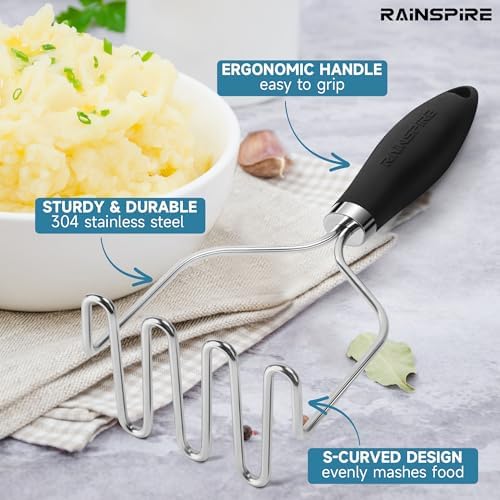 Rainspire Potato Masher Stainless Steel, Mashed Potato Masher Kitchen Tool - Image 5
