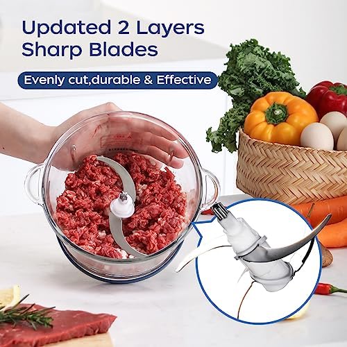 La Reveuse Electric Food Processor, 7-Cup Food Chopper Glass Bowl - Image 4