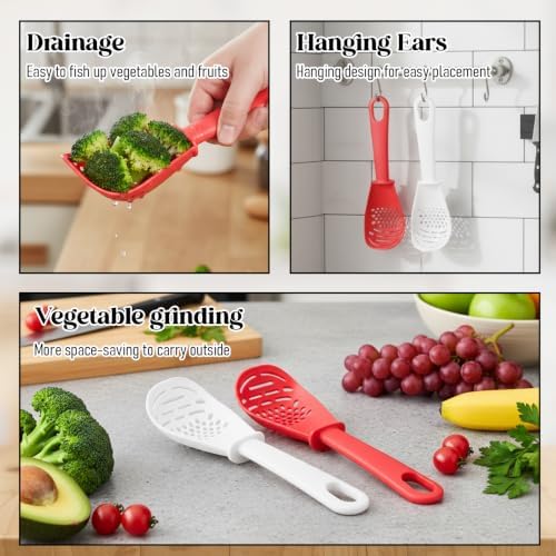 2 Pcs 6-in-1 Multifunctional Kitchen Cooking Spoon Heat Resistant - Image 5