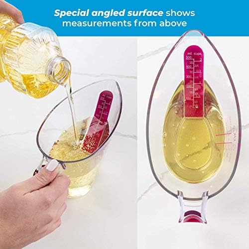 Liquid Measuring Cups with Spouts, 4-Piece Angled Plastic Set, 1 to 4 Cups - Image 3