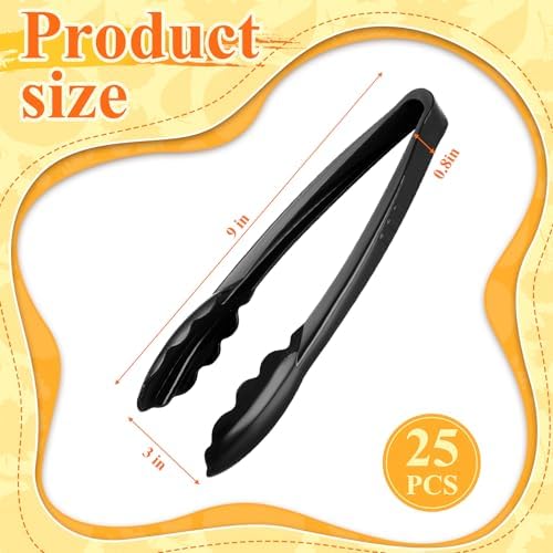 Tessco 25 Pcs Plastic Tongs, 9 Inch Disposable Serving Tongs - Image 2