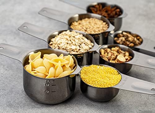 7-Piece 18/8 Stainless Steel Measuring Cups Set, Dark Gray - Image 5