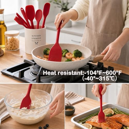 Silicone Spatula Set, 6 Pieces Food Grade Kitchen Utensils - Image 4