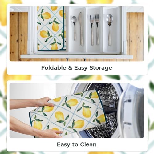 FRESHMINT Dish Drying Mats 2 Pack, Farmhouse Lemon - Image 6