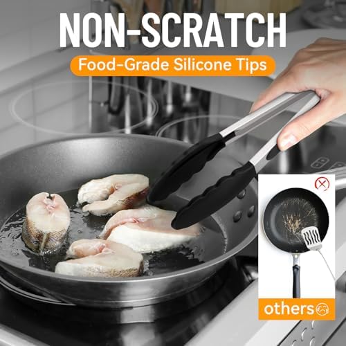 HOTEC Stainless Steel Kitchen Tongs - Image 5